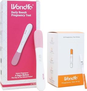 Wondfo Early Result Pregnancy Test Combo - Double Confirm Preganacy with 5 Early Result Pregnancy Test Sticks and 25 Pregnancy Test Strips -Value Pack