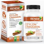 Renew Actives Ceylon Cinnamon Supplement Capsules - Promotes Healthy Digestion - Traditionally Used in Herbal Medicine for Loss of Appetite - 60 Veggie Capsules