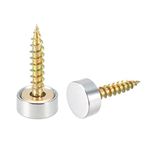 uxcell A16120100ux0496 Furniture Table Mirror 12mm Dia Decorative Screw Cap Cover Nails Fittings (Pack of 8)