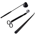 3 Pcs Candle Snuffer Kit, Stainless Steel Candle Cover Tools Kit Include Candle Wick Trimmer,Candle Wick Dipper,Candle Wick Snuffer for Candle Lovers (Black)