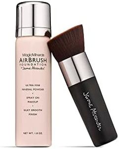 Jerome Alexander Magicminerals Airbrush Foundation By 2-Piece Makeup Set - Mineral Foundation Spray And Kabuki Brush - Light Medium Shade