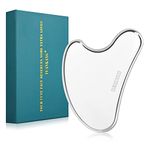 Gua Sha Facial Tools Stainless Steel Scraping Massage Tool for Face Stainless Steel Gua Sha Tool with Travel Pouch- by FUANKANG (Y)