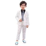 LOLANTA Big Boys Suit 2PCs Navy Red Black White Tuxedo Jacket Suit Formal Wedding Outfits (White 10-11 Years)