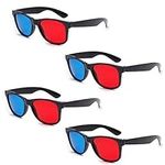 4 Pcs Red and Blue 3D Glasses Unive