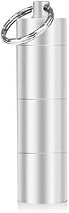 Opret Pastillero Llavero Pequeño (1 piezas), Pastillero de Bolsillo Metalico Pastillero Diario de Viaje para Tabletas, Píldoras y Cápsulas (Plata)
