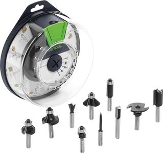 Festool 498979 10-Piece Router Bit Box Set, 8mm Shank