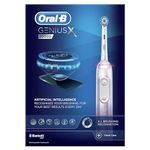 Oral-B Genius X with Artificial Intelligence Blush Pink Electric Toothbrush, 1 Toothbrush Head, 6 Modes, Gum Pressure Sensor, USB Charging Travel Case, UK 2 Pin Plug, Gift for Men/Women