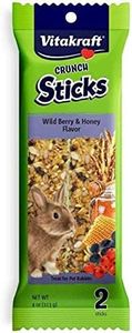 Vitakraft Crunch Sticks Rabbit Treat - Carrot and Honey - Rabbit Chew Sticks (Wild Berry & Honey)