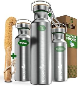 Blockhütte Gourde isotherme en acier inox, bouteille isotherme 750 ml, bouteille d'eau anti-fuite I la gourde thermos passe au lave-vaisselle I pour l'université, bureau, enfants et adultes