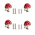 Mewuthede Mushroom Shapes Drawer knobs,4 Pieces Single Hole Pulls Handles Knob,Door Handle Metal Decorative for Cabinet Closet Drawer Dresser Wardrobe Cupboard (Mushroom)