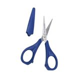 Munix SL-1150C 128 mm / 5" Stainless Steel Scissors | Pointed Tip with Shock Proof Body | Ergonomic & Soft Handles for Easy Handling | Dark Blue, Pack of 2 - Color May Vary