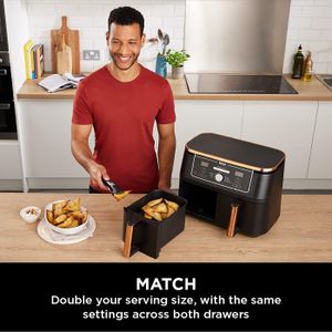 Ninja Foodi MAX Dual Zone Air Fryer 9.5L – 6-in-1, 2 Drawers, Copper/Black