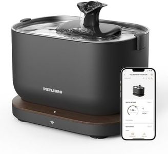 PETLIBRO Cat Water Fountain, Stainless Steel Pet Fountain with App Monitoring, Automatic Indoor Water Dispenser, 2.4G Wi-Fi Smart Bowl for Cats,2.5L Black WiFi