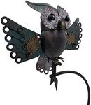 Esschert Staked Metal Mechanical Owl in Flight Rocker, 53" H