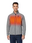 ORORO Men's Heated Fleece Jacket Full Zip with Battery Pack, Up to 10 Hours of Warmth (Charger Not Included) (Flecking Grey, XL)