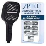 PJET Hand Shower For Bathroom | Multifunctional 7 Mode Bathroom Shower | Silicon Bathroom Hand Shower | Easy Mode Switching | Durable & Long-lasting Handheld Shower (Single-Black)