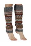 Pachamama Women 100% Wool Legwarmer Handknitted Fair Isle Earth Extra Warm