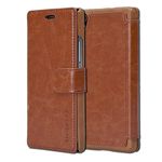 Mulbess Layered Huawei Ascend P7 Case, Huawei Ascend P7 Phone Cover, Flip Leather Wallet Phone Case for Huawei Ascend P7, Brown