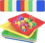 LATERN 10Pcs Plastic Art Trays, 28CM x 21CM Multicolor Serving Tray Play Activity Trays Anti-Slip Crafts Organizer Tray for School Home Art Crafts DIY Projects Painting Beads Organizing (5 Colors)