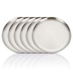 SHUESS 6 pcs Stainless Steel Pizza Oven Trays - 12 Inch Pizza Baking Pan - Round Baking Trays - Non-Stick Pizza Trays for Oven, Healthy and Durable, Dishwasher Safe