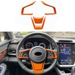 KEALAS 4PCS ABS Orange Steering Wheel Panel Frame Trim Cover for Subaru Forester Ascent SUV 2019-2022,for Impreza 2017-2022,for Legacy/Outback 2018-2022,for Crosstrek 2018-2022