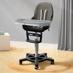 StarAndDaisy Little Nest Baby High Chair/Study Chair/Multifunctions Baby Chair for 6 Months to 6 Years Girls & Boys, Height Adjustable, Detachable Tray & One-Hand Adjustable - Grey