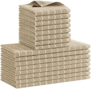 Kitinjoy 100% Cotton Kitchen Towels and Dishcloths Set, Tan