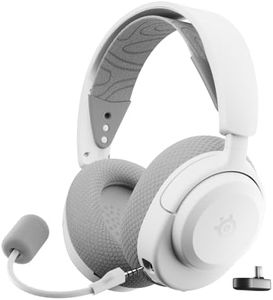 SteelSeries Casque Arctis Nova 3P Wireless - Appli Mobile Companion - Batterie 40h - Haut-parleurs magnétiques en néodyme - 2,4 GHz/Bluetooth - Micro détachable - PS5, PS4, PC, Switch, Mobile -Blanc