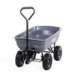 Garden Gear Dump Truck Utility Trolley 75L Heavy Duty Garden Cart with 10" Wheels for Soil, Bark, Leaves, Stone and Outdoor Use