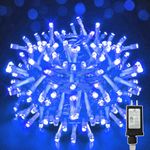 Christmas String Lights, 33FT 100LEDs Indoor Outdoor String Lights 8 Flashing Modes with End-to-End Plug, Waterproof Fairy Lights for Bedroom Wedding Party Decorations (Blue)