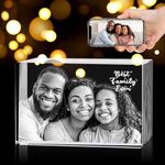 Easycosy Personalised 2D 3D Crystal Photo for Dad Father‘s Day Birthday Memorial Gifts for Daddy Papa Men Mum from Daughter Son Landscape(S,3.1"x2"x2")