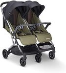 Joovy Kooper X2 Double Stroller, Lightweight Travel Stroller, Compact Fold with Tray, Olive