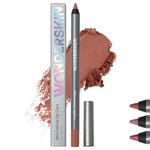 Wonderskin Lip Liner Pencil - 360 Contour Lipliner, Long Lasting, Sharpenable Lip Pencil, Waterproof and Transfer-Proof Brown Lip Liner (Saddle)