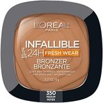 L'Oreal Paris Infallible Up to 24H Fresh Wear Soft Matte Longwear Bronzer. Waterproof, heatproof, Transfer, humidity and sweatproof, Medium, 0.31 oz