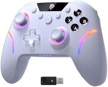 EasySMX X20 Wireless Gaming Controller with RGB Backlit, 2-Stage Hall Effect Stick, 1000Hz Polling Rate, 6-Axis Gyro on Multi-Platform, Mech Buttons- Compatible with PC/Switch/Steam/Android