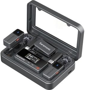 Saramonic Air Wireless Microphone for iPhone/Camera/Android, 11g Ultralight, 48kHz/24-bit,120dB Max SPL, 2 Lavalier Microphones, 300m Range, Noise Cancelling, 30h Use, Vlog