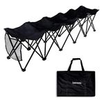 Trademark Innovations Portable 5-Seater Sports Bench, Black