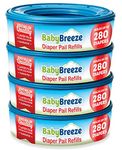 BabyBreeze Diaper Pail Refills Bags for Diaper Genie - 1120 Count (4-Pack)