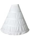 BEAUTELICATE Women's Petticoat Crinoline A-line Cotton Vintage 4 Hoops Underskirt for Wedding Bridal Dress Medieval Victorian Halloween Costume Floor Length Light Ivory, XL