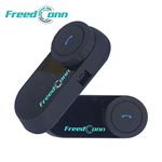 FreedConn T-COMVB Motorcycle Motorbike Helmet Bluetooth Intercom Interphone Headset, for 2 or 3 riders / MP3 player/GPS/FM radio/Hands Free (2Pack)