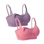 URPLITY Maternity Nursing Bra Seamless Pregnancy Bra Breastfeeding Bra Sleep Bralette with Removable Spill Prevention Pads XL