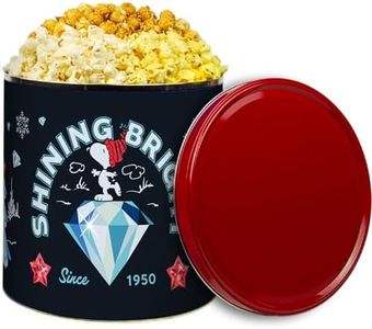 Giftpop Peanuts Snoopy Christmas Popcorn Tin with three flavors, Collectable Holiday Gift, 1 pound 5 oz.-Caramel, White Cheddar, Butter Flavor, 3 Gallon Tin
