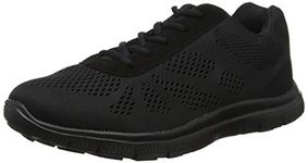 Get Fit Womens Mesh Running Trainers Athletic Walk Gym Shoes Sport Run - Black/Black - 6-39 - CD0047