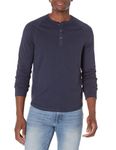 Amazon Essentials Men's Slim-Fit Long-Sleeve Henley Shirt, Navy, XS