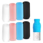 8Pcs Elastic Sleeves Toiletry Covers for Leak Proofing,Silicone Bottle Covers for Travel Toiletries Shampoo Bottles Container in Luggage, Leak Proof Travel Bottles Travel Accessories for Women