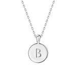 PAVOI 14K White Gold Plated Letter Necklace for Women | Gold Initial Necklace | Letter B