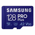 SAMSUNG PRO Plus microSD Memory Card + Adapter, 128GB microSDXC, Up to 180 MB/s, Full HD & 4K UHD, UHS I, C10, U3, V30, A2, for Android Smartphones, Tablets, GoPRO, and DJI Drone (MB MD128SA/AM)