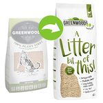 Greenwoods Natural Fast Clumping Litter 2 x30L Biodegradable Cat Litter Made from 100% Natural Plant Fibres Absorbs up to 7 Times its Own Weight