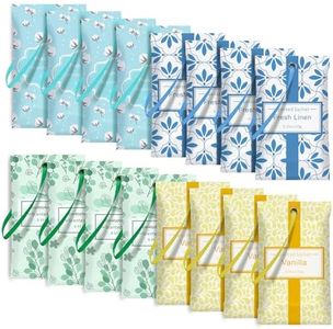SCENTORINI Sachets for Drawers and Closets, Sachets Bags Long-Lasting, Linen Vanilla Cotton Eucalyptus & Sage, Pack of 16, Home Fragrance Sachet for Closet, Drawer, Wardrobe