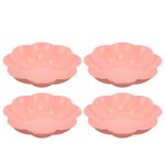 Cabilock 4pcs Flower Shaped Snack Fruit Plates Snack Serving Tray Bowl Food Tableware Candy Tray Food Storage Plate Appetizer Tray Divided Serving Platter Home Party Pink